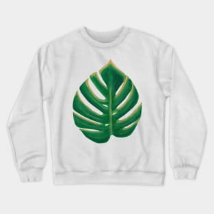 Monstera Deliciosa Leaf Painting Crewneck Sweatshirt